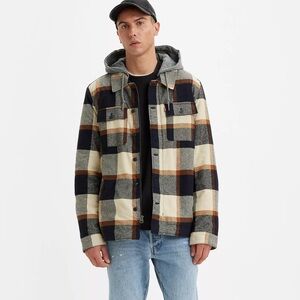 Levi’s PLAID SHERPA LINED HOODIE JACKET
